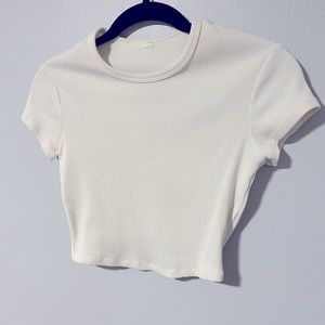 White ribbed crop top
